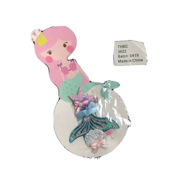 Girls Hairpins Mermaid Hair Accessories 3 Barrette Hair Clips Hair wear NEW - Picture 1 of 4
